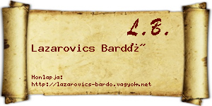 Lazarovics Bardó névjegykártya